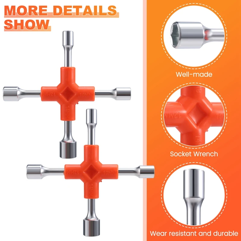 AT02-Multi-Function Spanner Multi-Head Outer Hexagon Tool Bike Repair Tools Portable Three Hexagonal Internal Wrench
