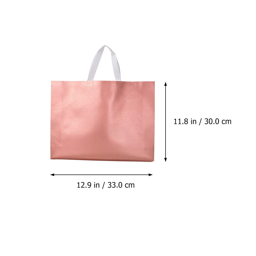 1Set Non Woven Fabric Portable Handbag Gift Bag Rose Gold Large Capacity Foldable Packaging Bag Coffee Shop Bakery view 3