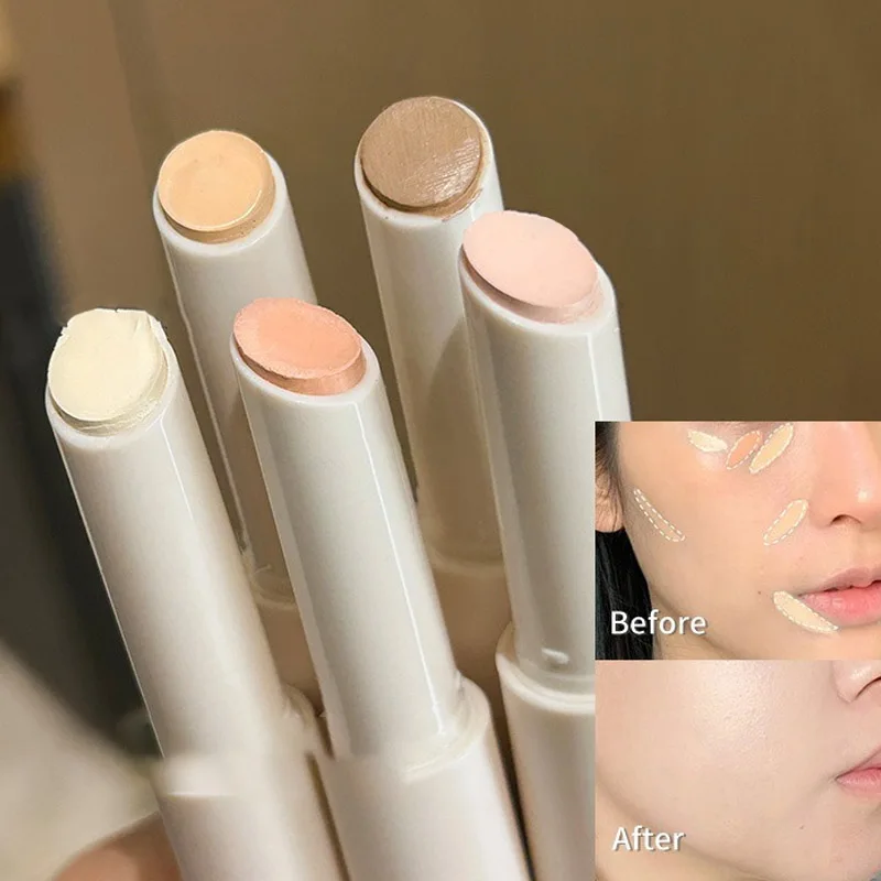 5Color Concealer Pen Waterproof Long Lasting Foundation Pencil Full Coverage Dark Eye Circle Acne Marks Pores Brighten Skin Tone