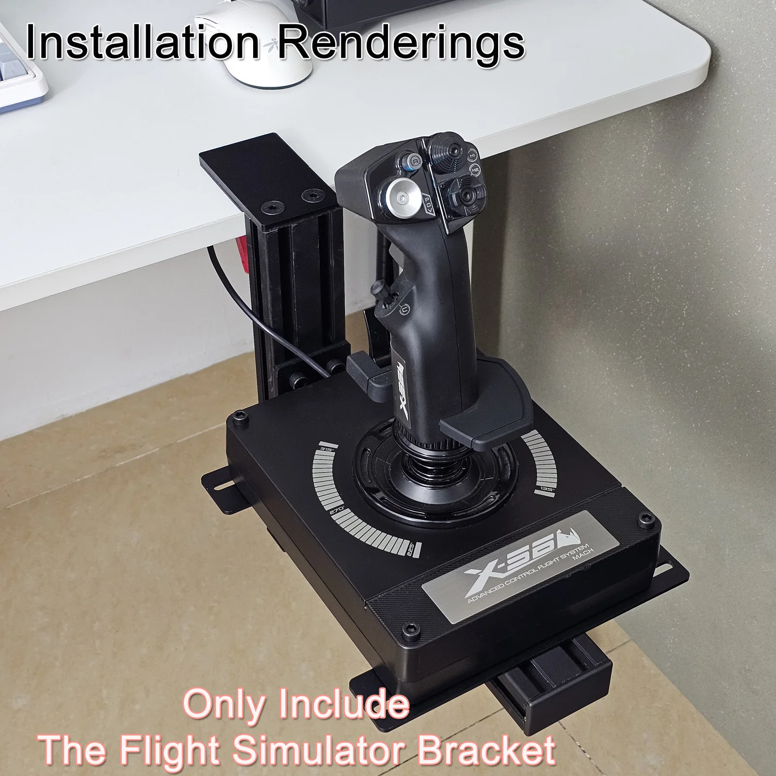 Flugsimulator Joystick THROTTLE STICK Desktop-Montagehalterung für Logitech X56 X55 X52 Thrustmaster T16000M TCA VKB WINWING – Detail 18