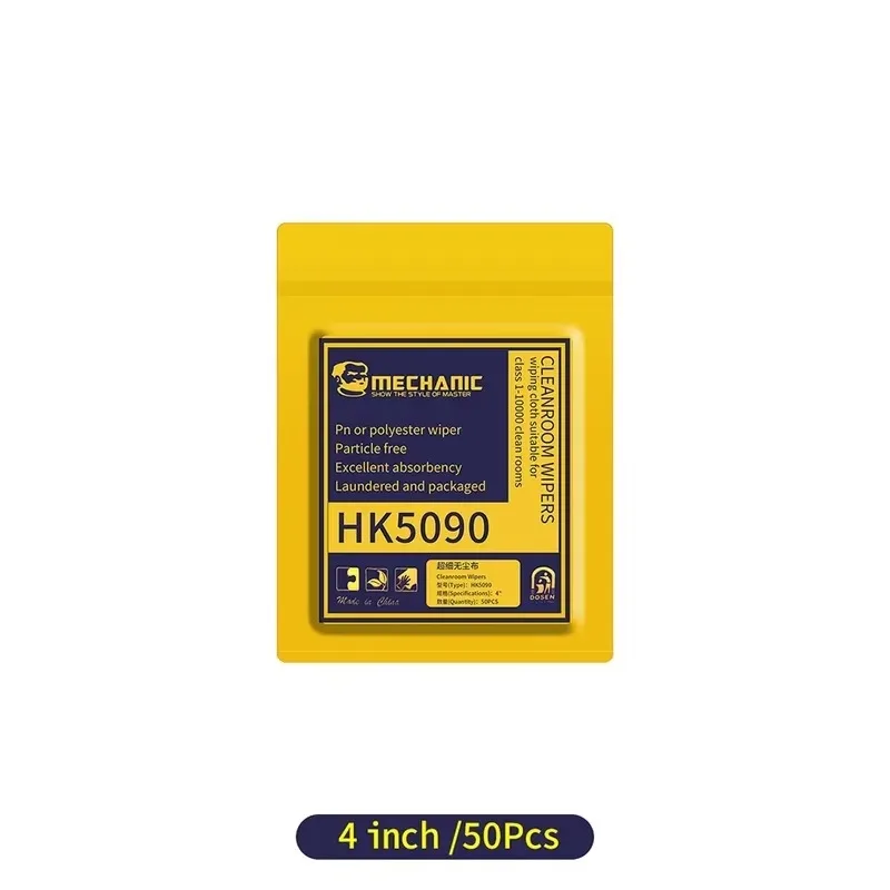 MECHANIC HK5090 Staubfreies Tuch 4 Zoll 10*10cm Superweiches LCD-Bildschirm-Reinigungstuch für Reinraum, Handy, Tablet, Kamera-Reinigung – Detail 8