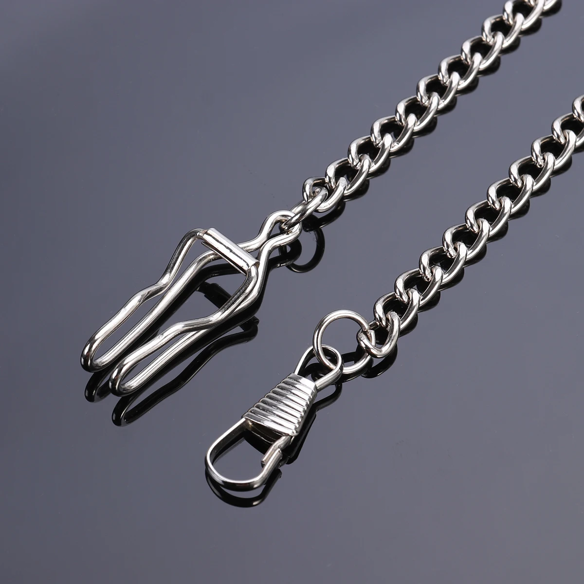 

Silver Pocket Watch Chain Heavy Duty Lobster Claw Sturdy Construction Shiny Surface Taschenuhr Kette Goldene Uhrkette