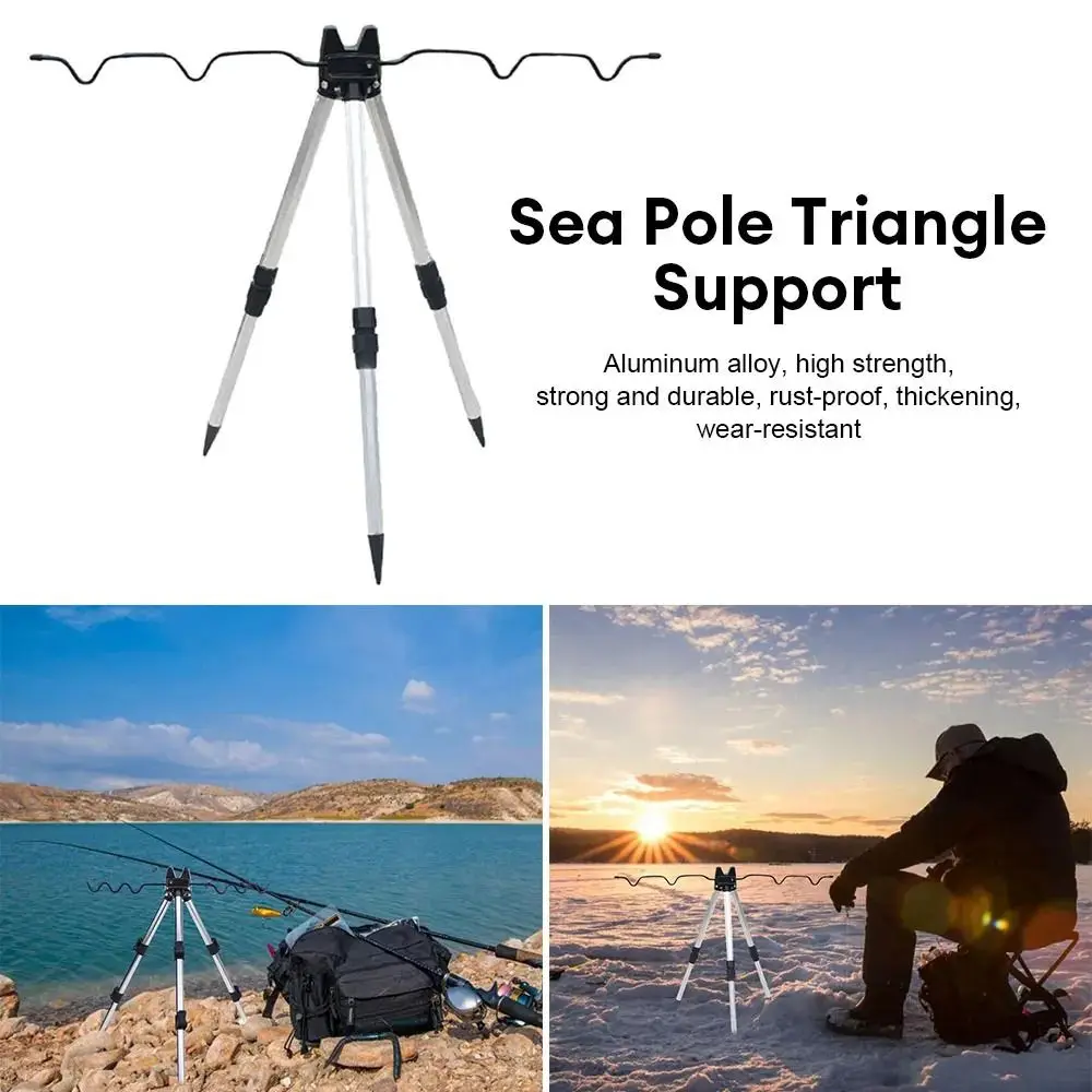 

Telescopic Sea Pole Support Frame Aluminum Alloy Rest Base Fishing Rod Bracket Adjustable Load-Bearing Fishing Tripod Stand