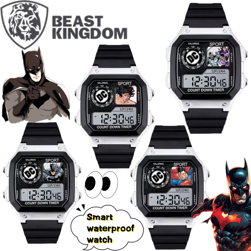 

Новые часы BeastKingdom Batman Superman Wonder Woman, креативные персонализированные студенческие водонепроницаемые умные электронные часы с крутым принтом
