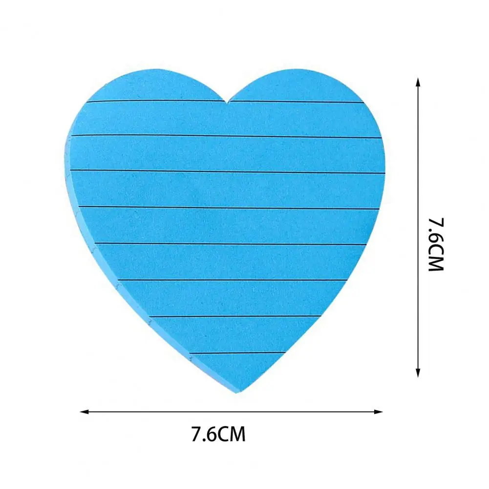 Sticky Notes Set 8 Colors Heart Square Shapes Removable Clean Smooth Writing Sticky Notes Memo Home Office School Accessories