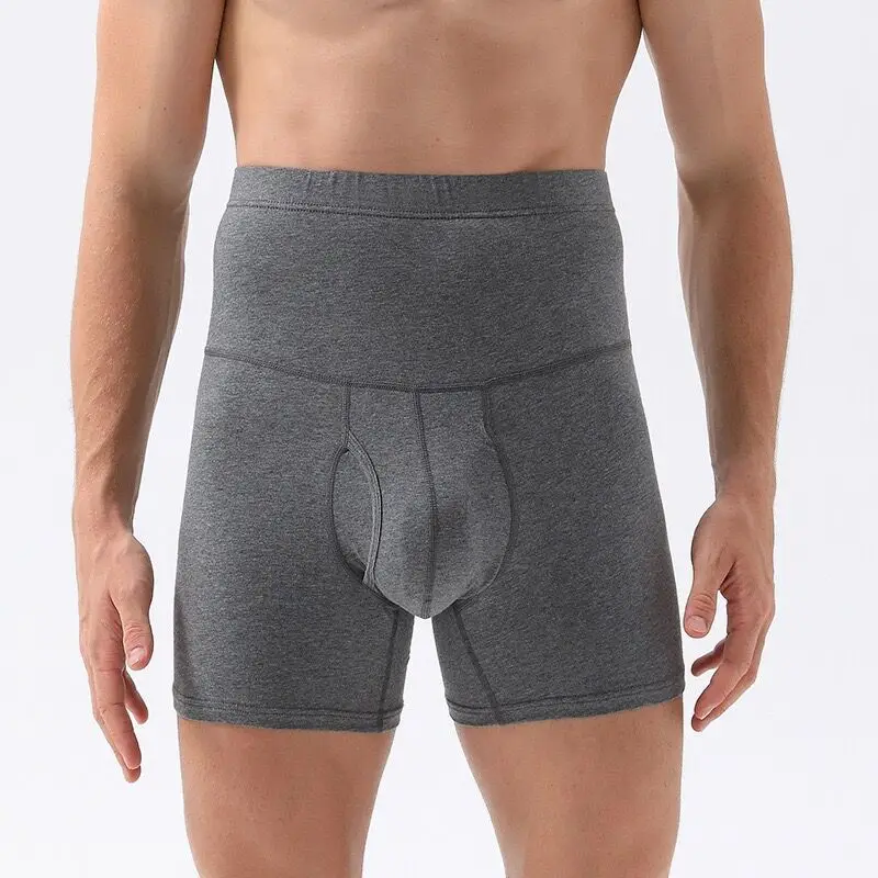 

Осень-зима, мужское утепленное термобелье, трусы большого размера с высокой талией, трусы с контролем живота, сохраняющие тепло, сексуальные шорты-боксеры