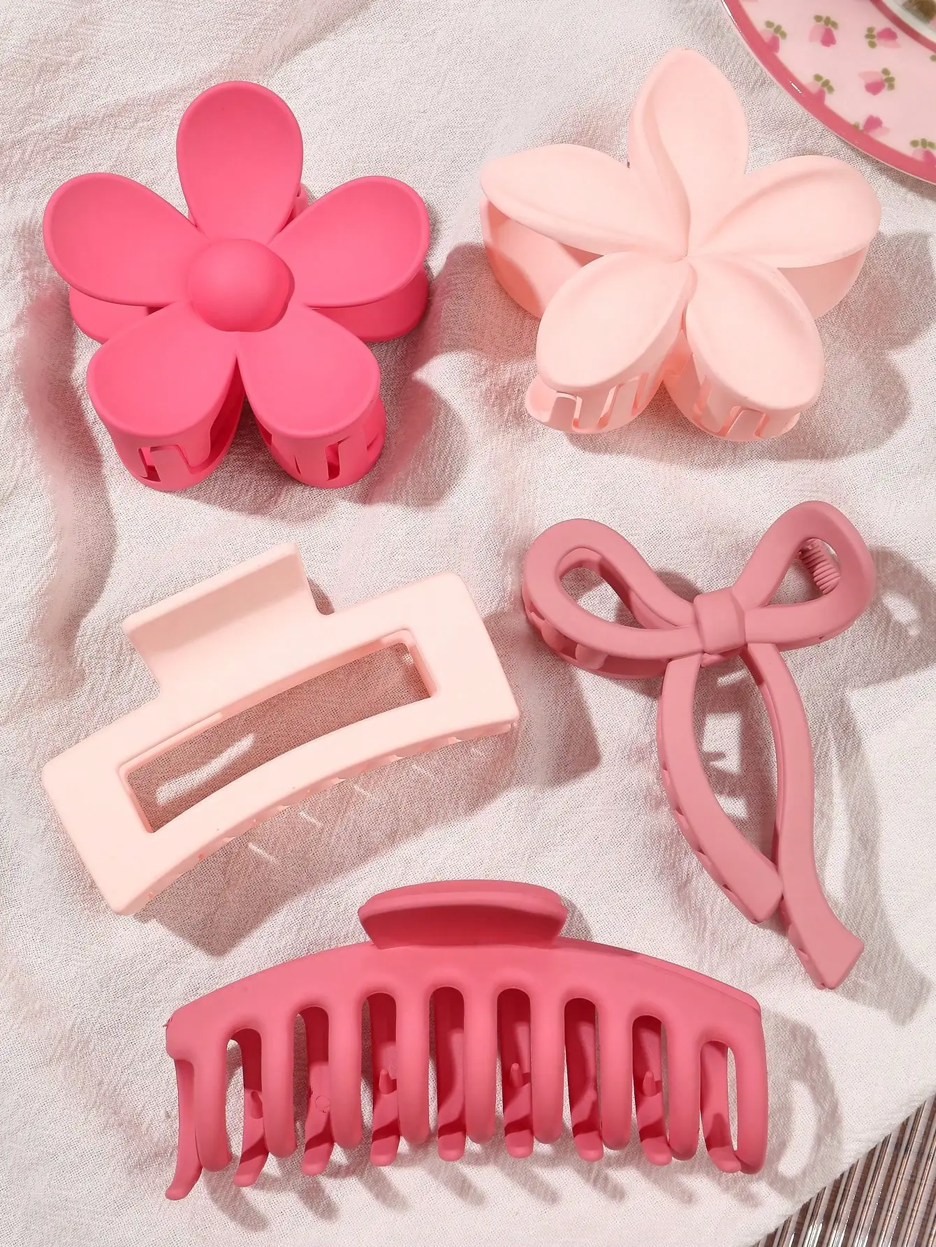 5-teiliges Set mit großen, matten Haarklammern für Frauen und Mädchen, gemischte Farben, Formen, dünnes, dickes, lockiges Haar, starker Halt, Kieferklammern, Bananenklammern – Detail 8