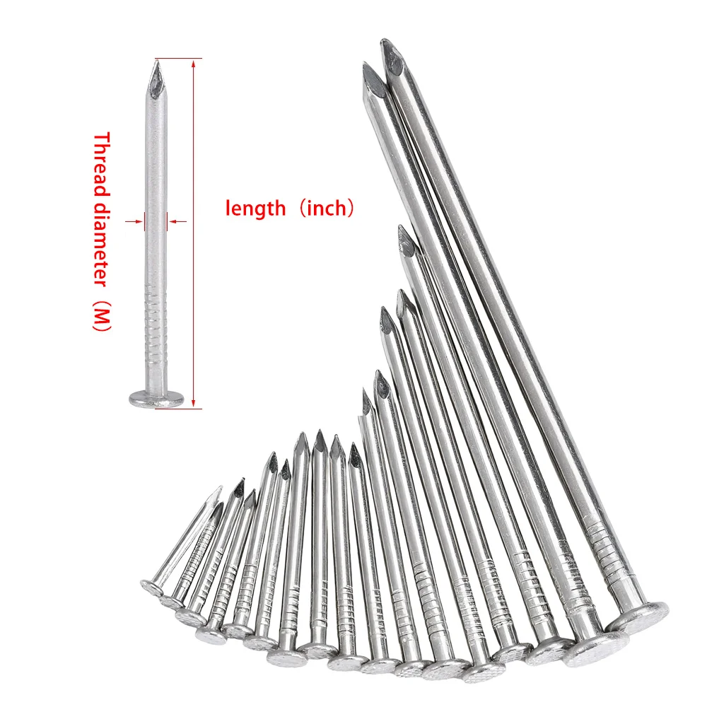 

5-300PCS Hardened Cement Nails Carbon Steel Point Tip Zinc Plated Hardwood Wall Tiling Brick Concrete Cement Nail Hardware