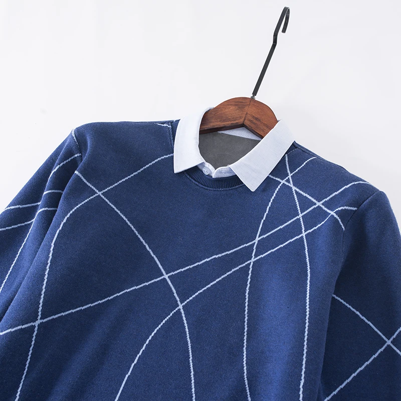 

Мужской вязаный свитер Thiened Fce, повседневный модный зимний сезон, свитер с одной клипсой, повседневный универсальный свитер для отдыха