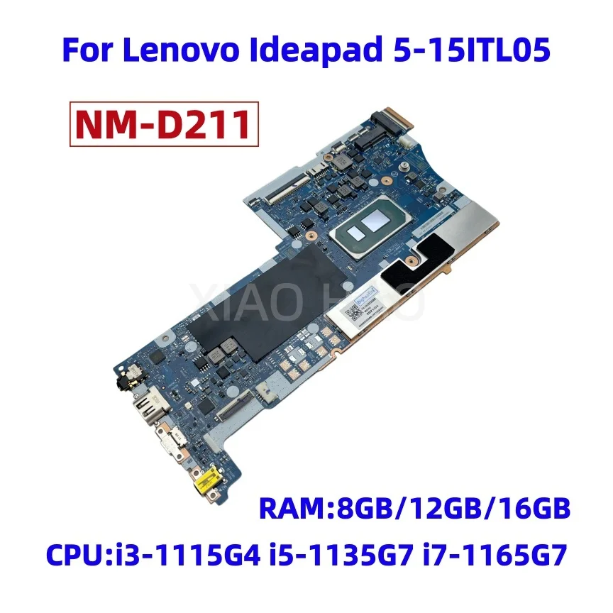 Placa base para portátil Lenovo Ideapad 5-15ITL05 GS55J GS55K NM-D211 con CPU i3-1115G4 i5-1135G7 i7-1165G7 y RAM de 8GB/12GB/16GB
