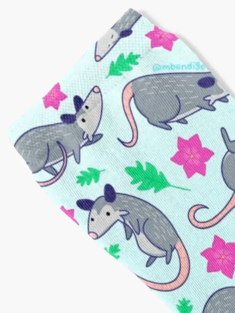 Opossum Pattern Socks funny gift with print Run heated Women Socks Men's