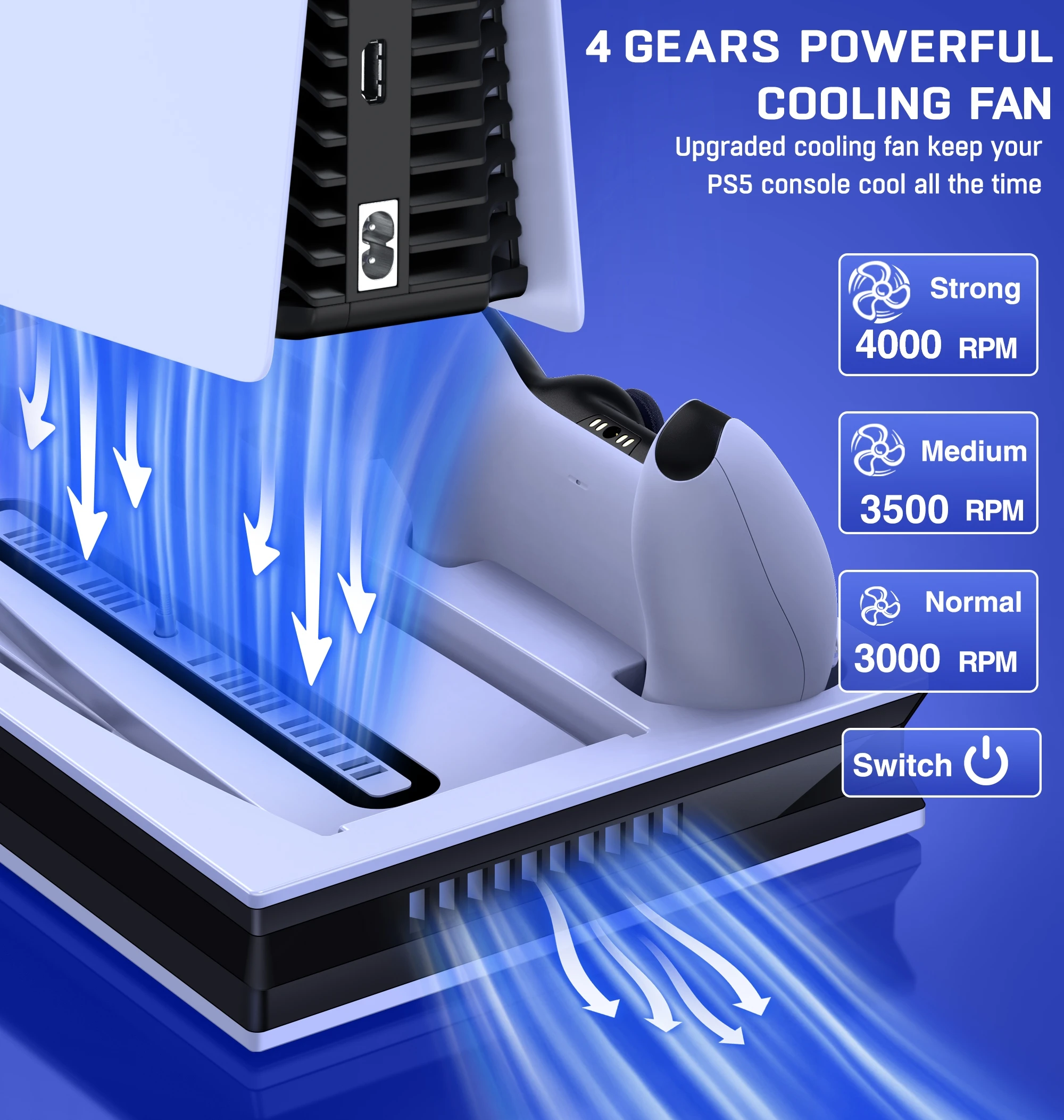 Thumbnail 3 - #6 Trending PS5 Vertical Stand With Fan Right Now