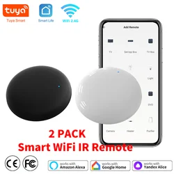 Tuya WiFi IR Remote For Smart Home APP Remote Control For TV DVD AUD AC Remote Works with Alexa Google Home Yandex Alice 2 PACK