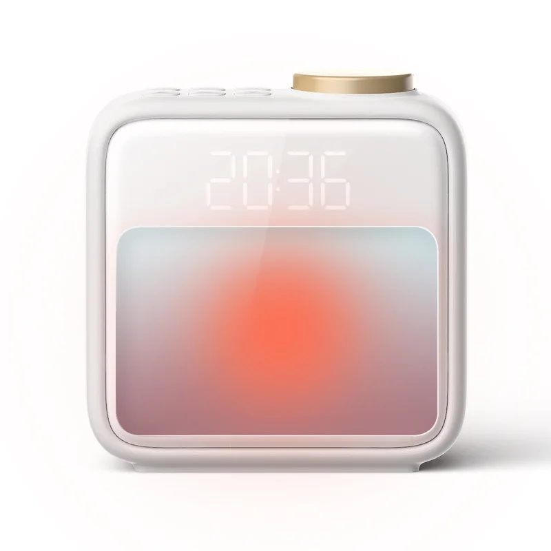 Creative Alarm Clock with Atmosphere Lamp Six Types of Sleeping Music Snooze Mode Bedside Table Dual Wake-Up Alarms Home Decor