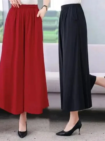 Casual Wide Leg Pants for Middle-Aged Mothers Summer New Sle Loose Fit High Waist Korean Sle Commute Wind Women's Outerwear