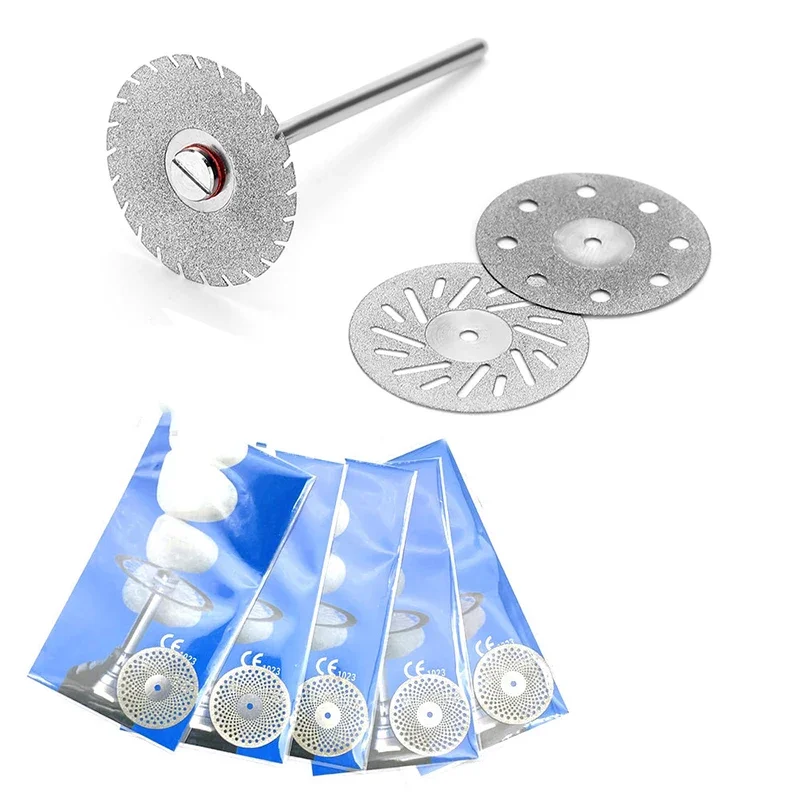 5Pcs Dental Lab Polishing Diamond Discs/Mandrel Double Side Coating Disk Dentist Rotary Cutting Tool For Polisher Machine