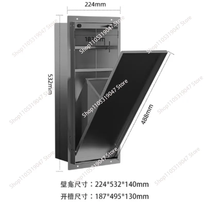 Concealed Bathroom Toilet Accessories Set Hotel Apartment Up and Down Open Concealed Tissue Box Toilet Brush Niche