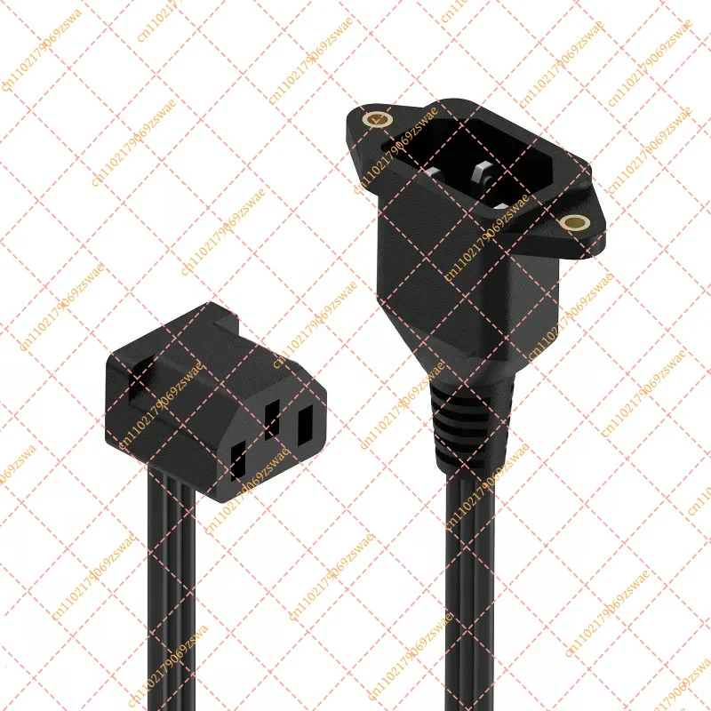 Ultra-Thin Right Angle C13 to C14 Power Cord, 3-Pin PC Monitor Extension Cable