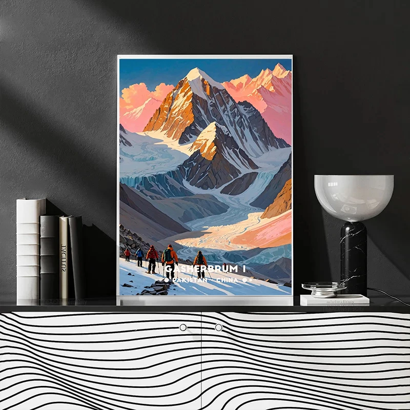 مذهلة المشهد الجبلي الملصقات الهيمالايا نيبال الهند التخييم يطبع مغامرة حائط لوح رسم صور ديكور غرفة المنزل #2