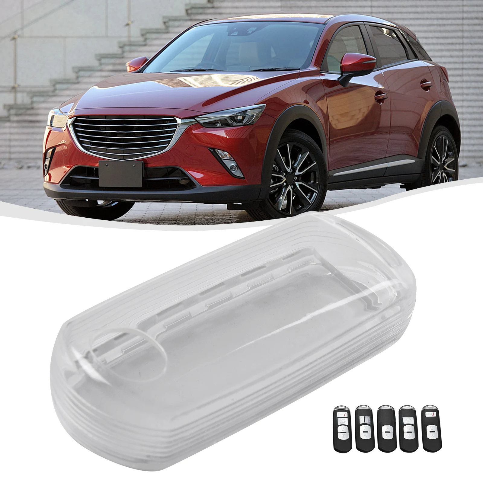 

For Mazda Key Fob Cover Case Holder Transparent Clear Design Easy Installation Protective and Stylish Fits Multiple Models