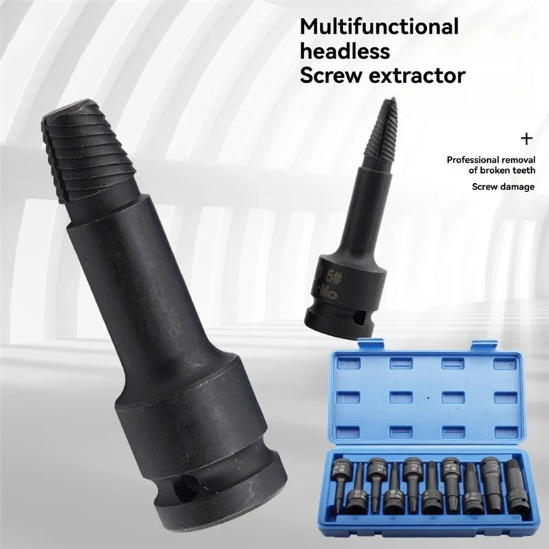 AT44-10PCS Wrench Break Wire Extractor Screw Extractor Screw Stud Extractor Damaged Extractor Drill Bit Set