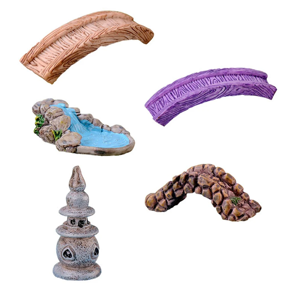 Mini adornos de resina para jardín, 5 uds., para Patio exterior, bonsái, paisajismo, accesorios para micropaisaje, Mini adornos