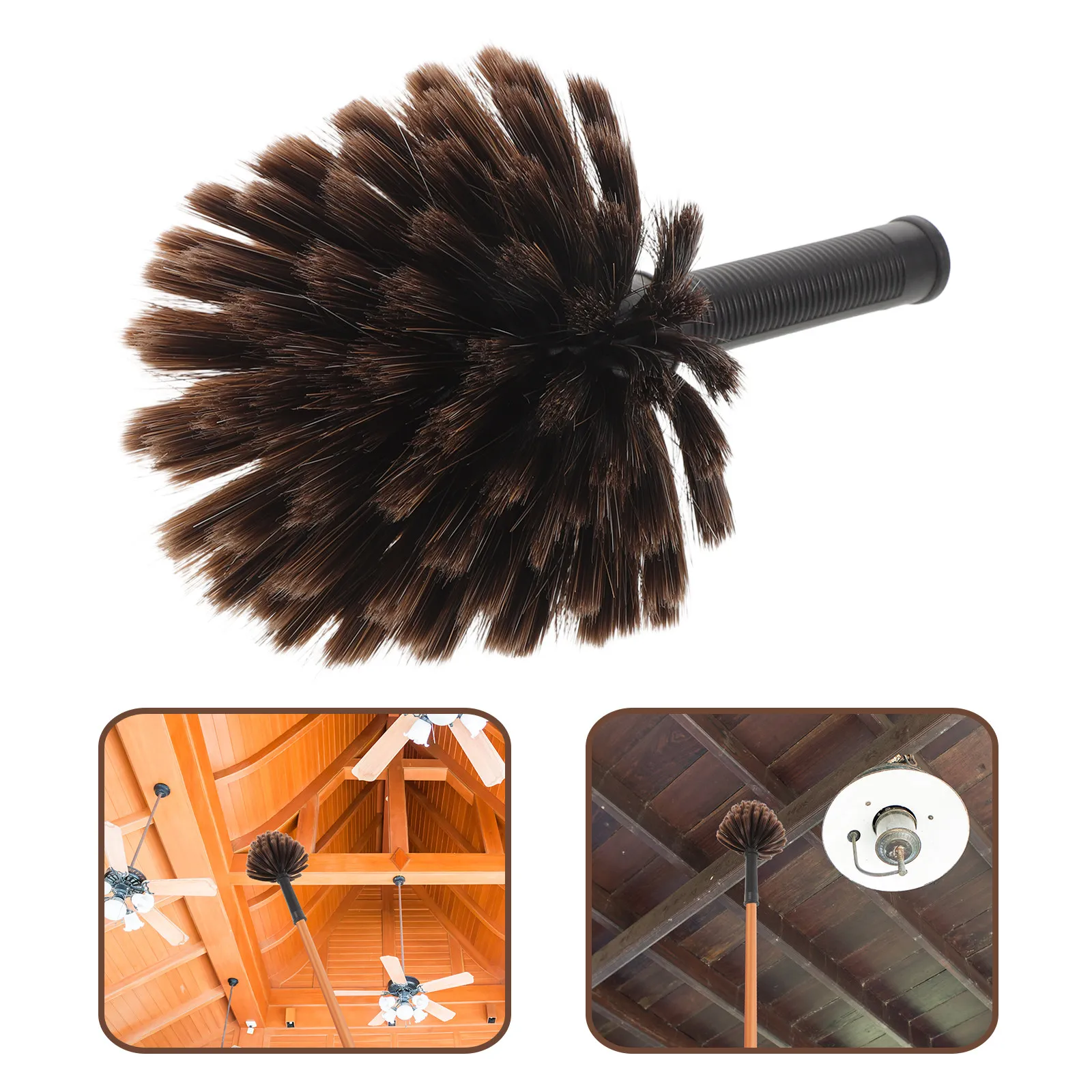 Cobweb Duster Head Brush for 0.75 Inch Threaded Poles - Spider Web Remover Brush Head - Surface-Safe Ceiling Corner Roof
