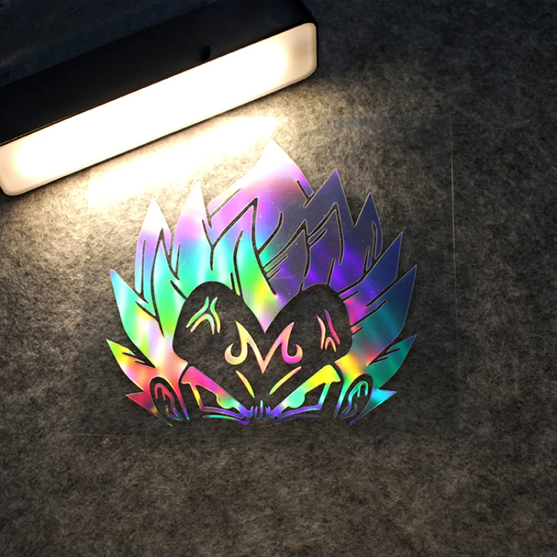 Dragon Ball Colorful Laser Sticker Son Goku Vegeta IV Trunks Car Decoration Retrofit Reflective Sticker Children\'s Toy Gift