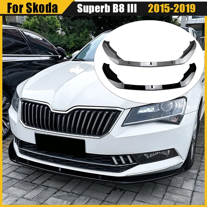 

Front Bumper Lip For Skoda Superb B8 III 3V3 3V5 2015 2016 2017 2018 2019 Guard Protector Bumper Canard Lip Splitter Bodykits