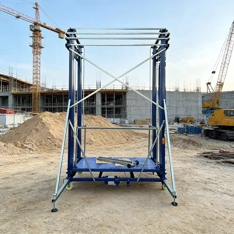 Foldable Portable Lifting Scaffold 2-10m Height Adjustable Safe Stable Working Platform Electric Scaffold