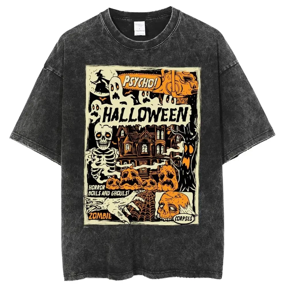 Midnight Spook Show Halloween Tshirt Men Women Unisex Cotton T-shirt Halloween T Shirt Y2K Clothing KanyeTop Tee