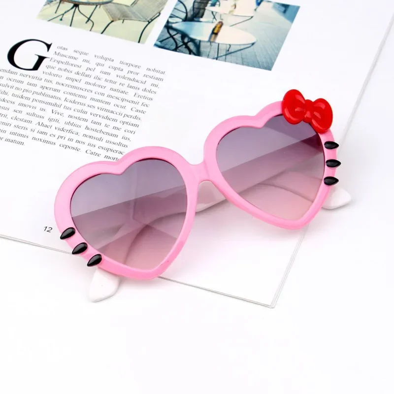 Kawaii Sanrio Hello Kitty Sunglasses Anime Cartoon Children Summer UV Protection Heart Sunglasses Cute Accessories Girl Gifts