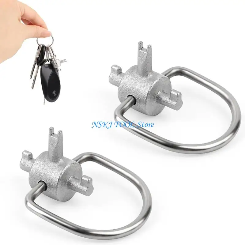 L8RC 2Pcs Stainless Steel HVAC Lock Cap Removal Tool Triple Slot Design for Refrigerants HVAC Refrigerants Safety Caps