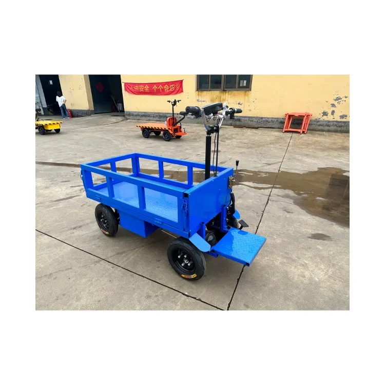 Railroad Construction Flatbed Truck Four-wheeled 220v Environmentally Friendly Electric Handling Trolley