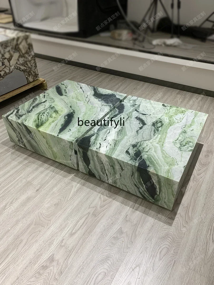 

D96 Y Итальянский светлый роскошный журнальный столик из натурального мрамора для гостиной, дома, дизайнера, элитная вилла, скандинавский современный минималистский креатив