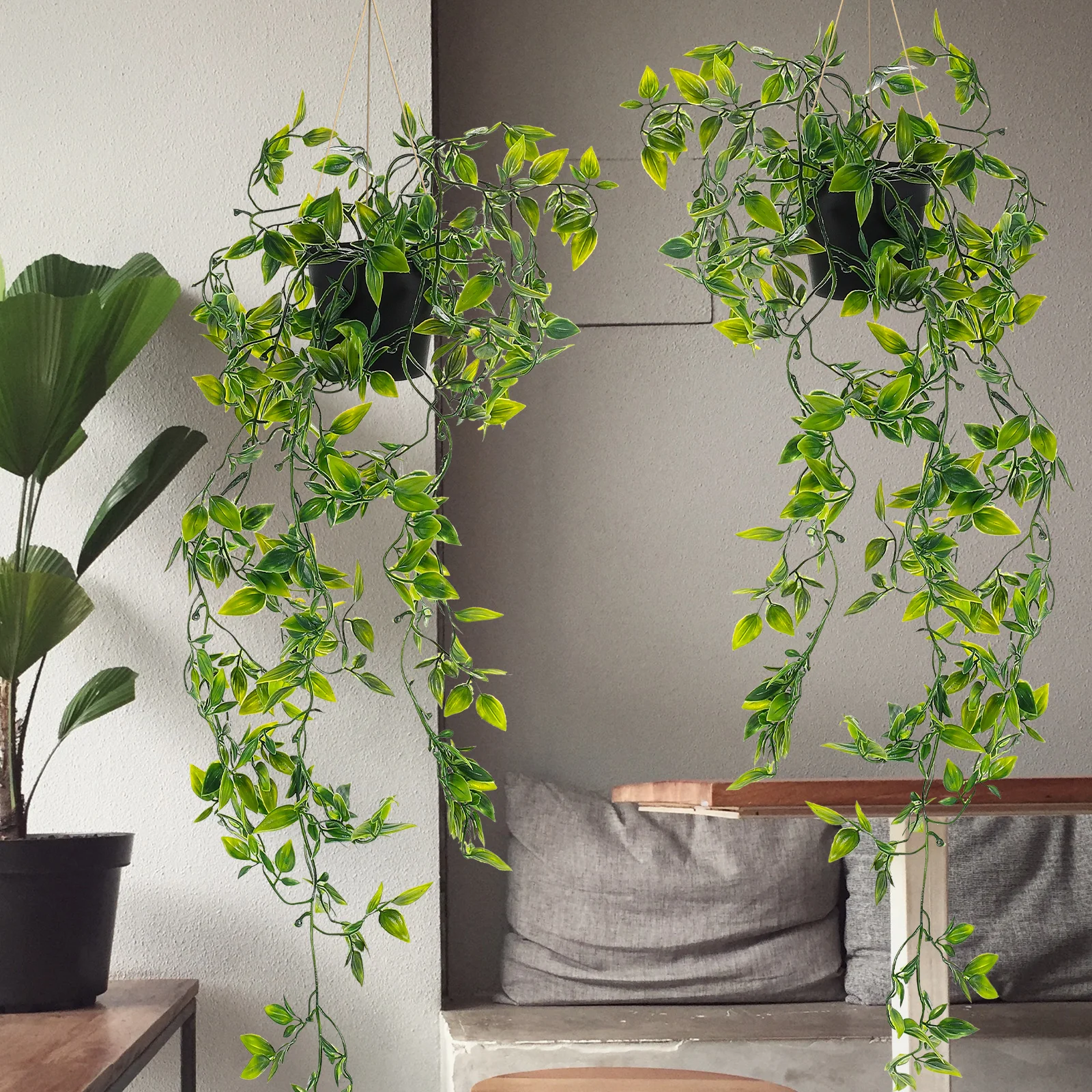 

3 Pcs Artificial Hanging Plants Faux Flowers Planter Green DecorCeiling Hanging Plants Home Wedding Scene Layout