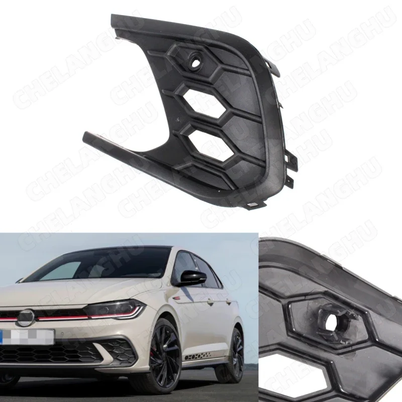 

1Pc Left Side For VW Polo GTI 2021 2022 2023 2024 Front Bumper Fog Light Lamp Grille Cover OEM:2G0853665Q