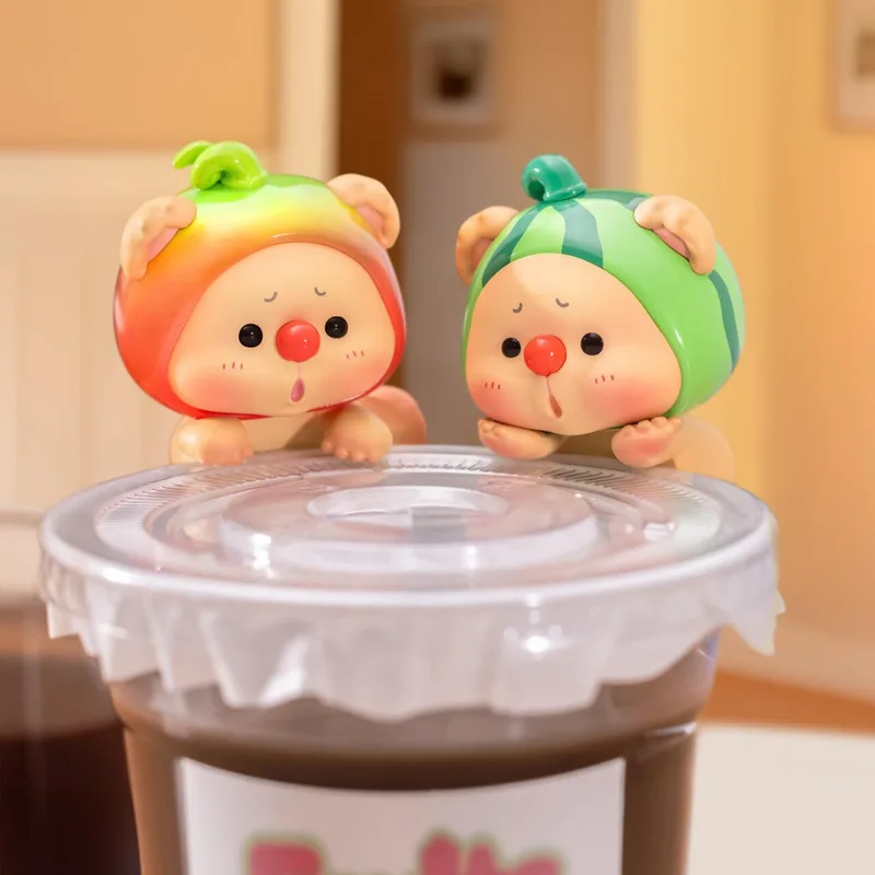 Authentic Oyo Bear Cub Fruit Party Series Mini Figurines Blind Box Toys Cute Cartoon Oyo Papa Sesktop Ornament Gift For Children