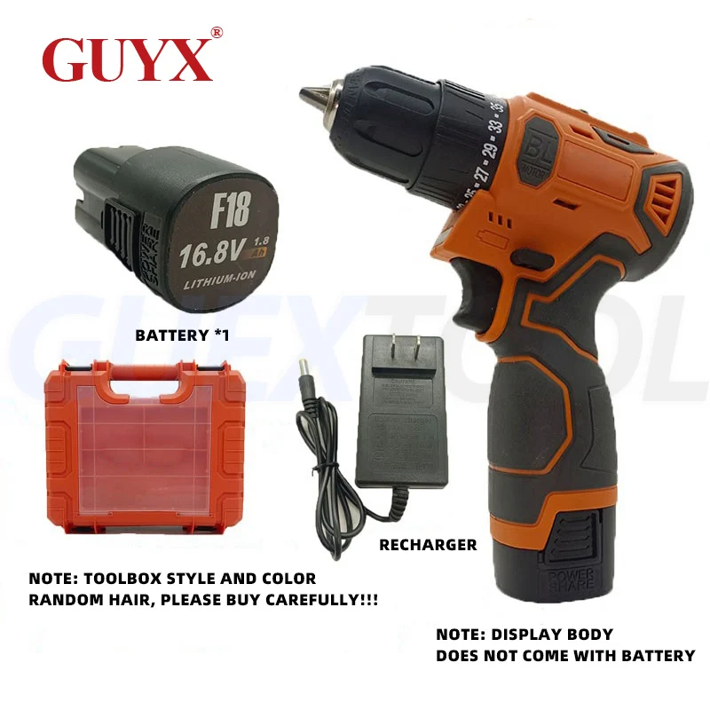 

16.8V Brushless Impact Screwdriver Lithium Electric Drill Strike Wrench Rechargeable Screwdriver Multi-function Electric Drill