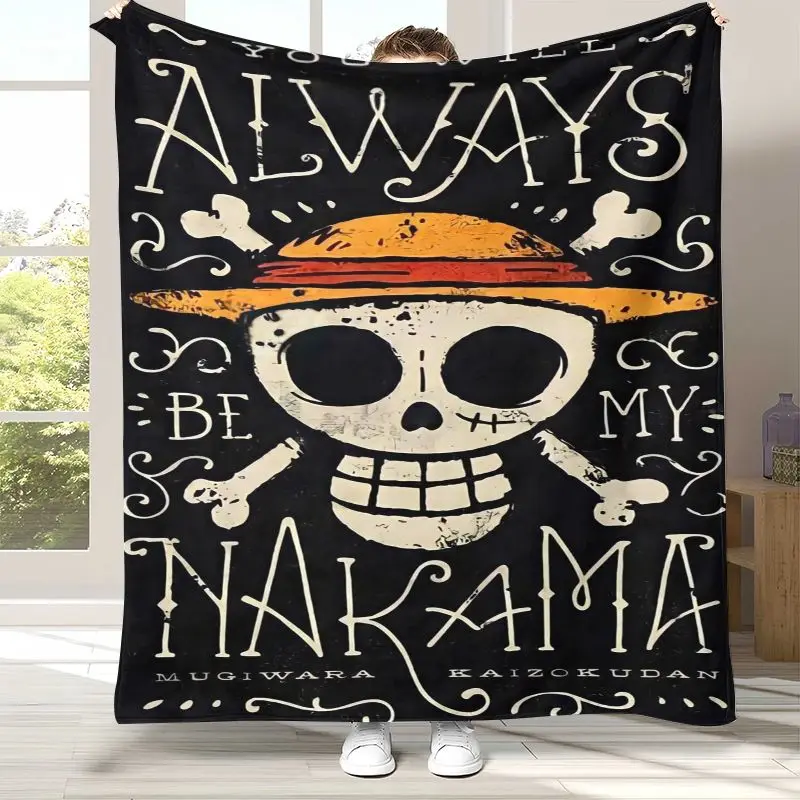 3D Anime Zoro One P-Piece Straw Hat Pirates Soft Flannel Throw Blanket,Cozy Warm Blanket for Bed,Sofa,Living Room,Picnic,Camping