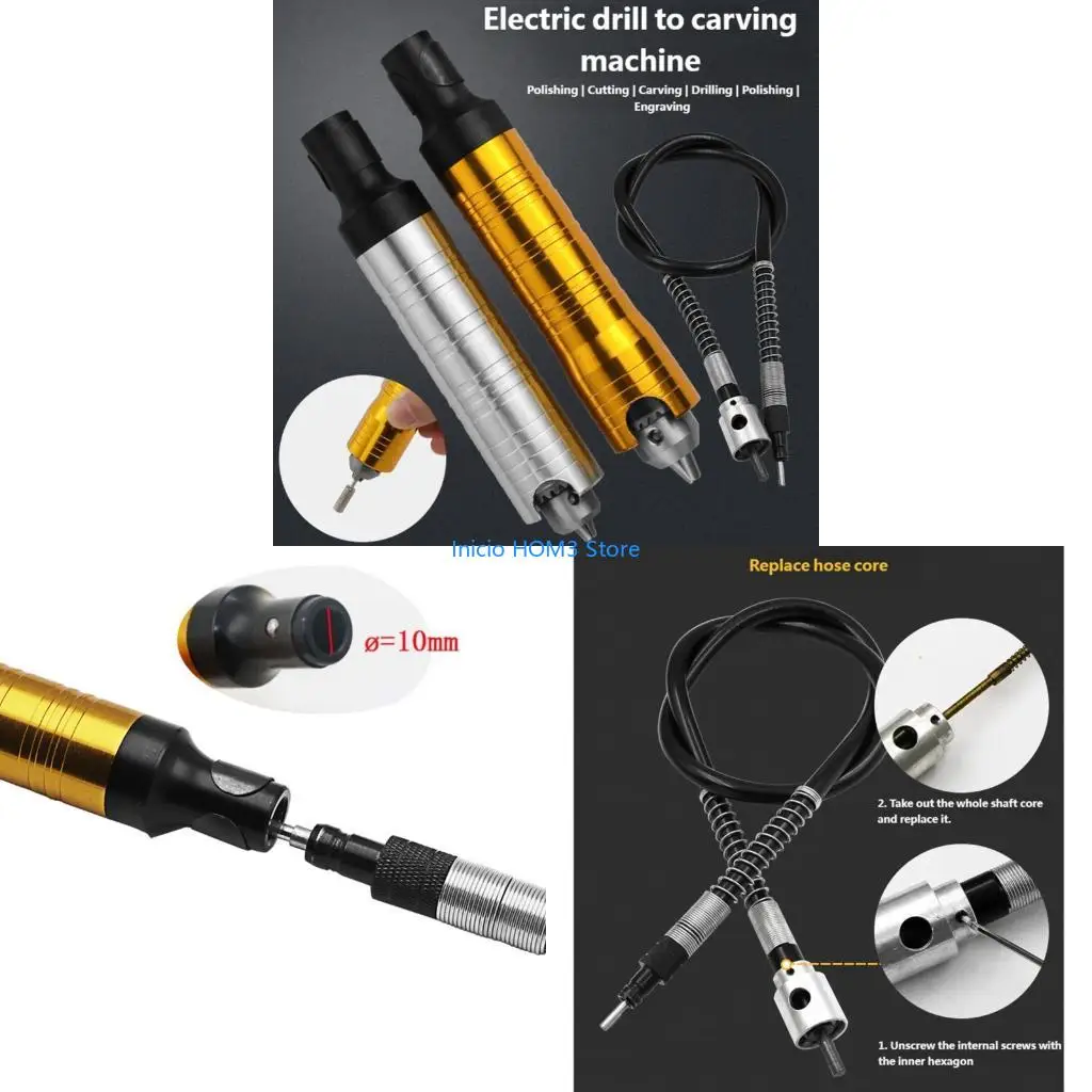 A5YD Ergonomic Handle Rotary Tool Accessory for Woodworking and Metal Crafting