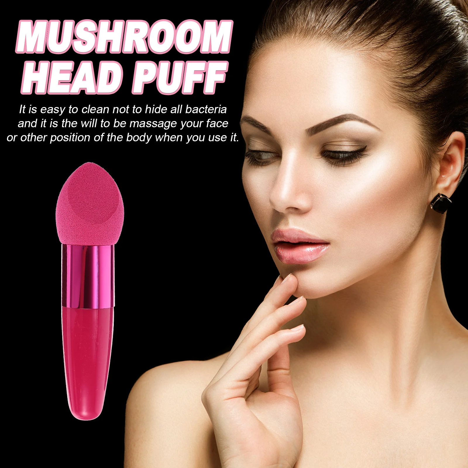 Handle Mushroom Head Makeup Flash Foundation -corrector Sponge Puff for Women (Random Color)