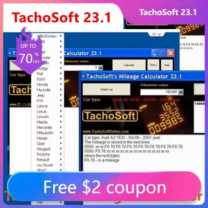 TachoSoft Mileage Calculator 23.1 TachoSoft Mileage Counter Calculation Software V23.1 With License Digital Odometer Calculators