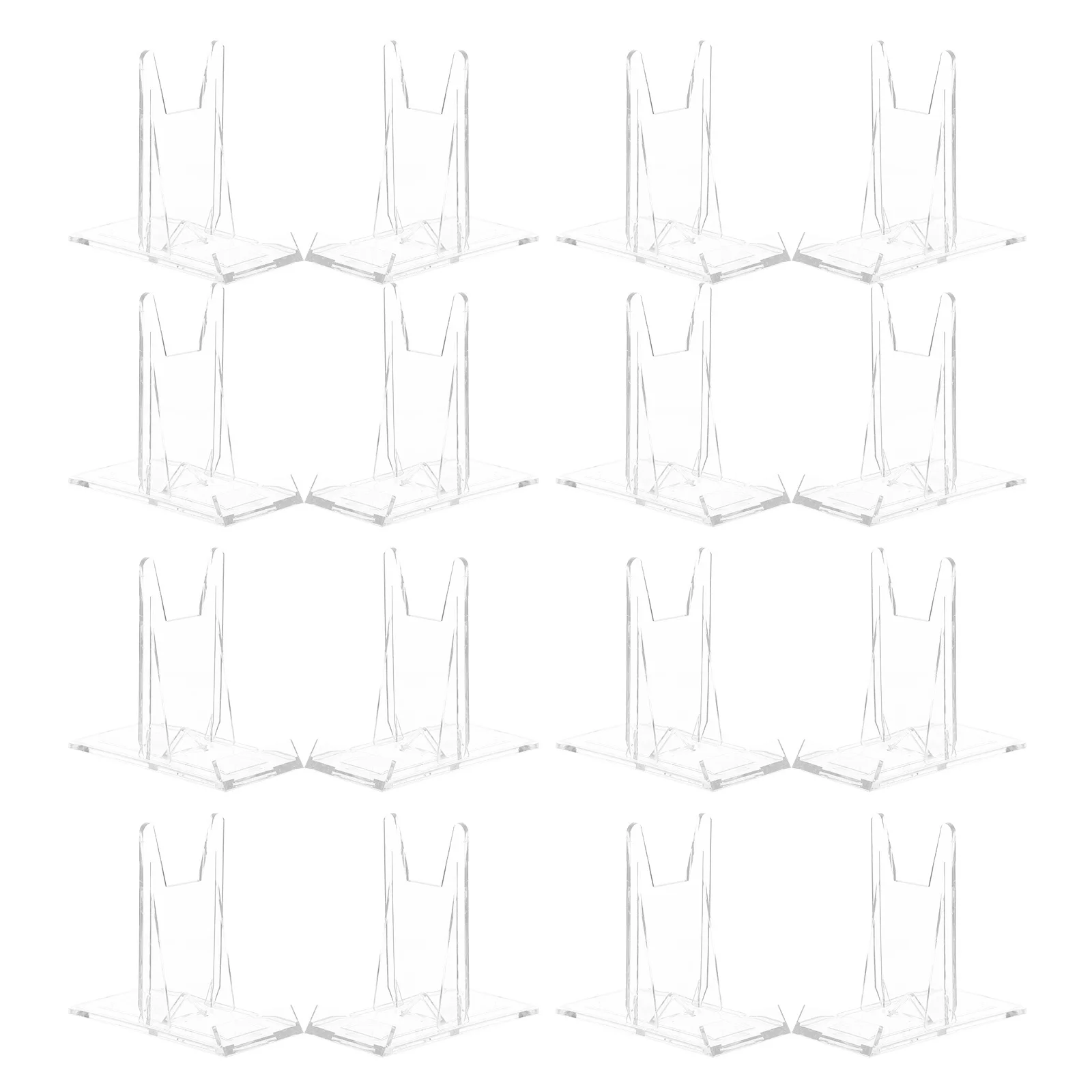 

12Pcs Transparent Adjustable Display Stands Clear Plastic Easels Desk Photo Holder Business Card Frame Rack Wedding Sign
