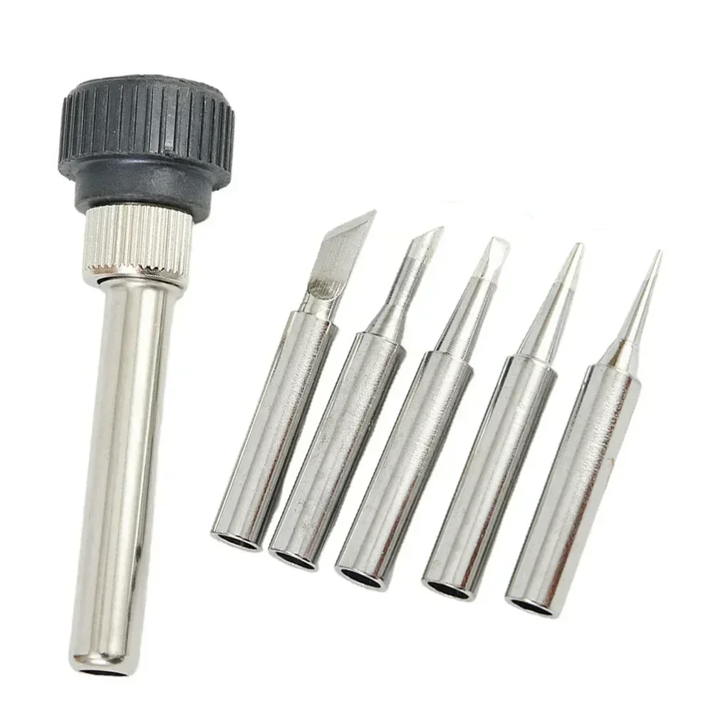 

6pcs 900M-T Soldering Station Solder Iron Tips With Handle Set Soldering Station Lead-free Solder Tips Welding Power Tools Acces