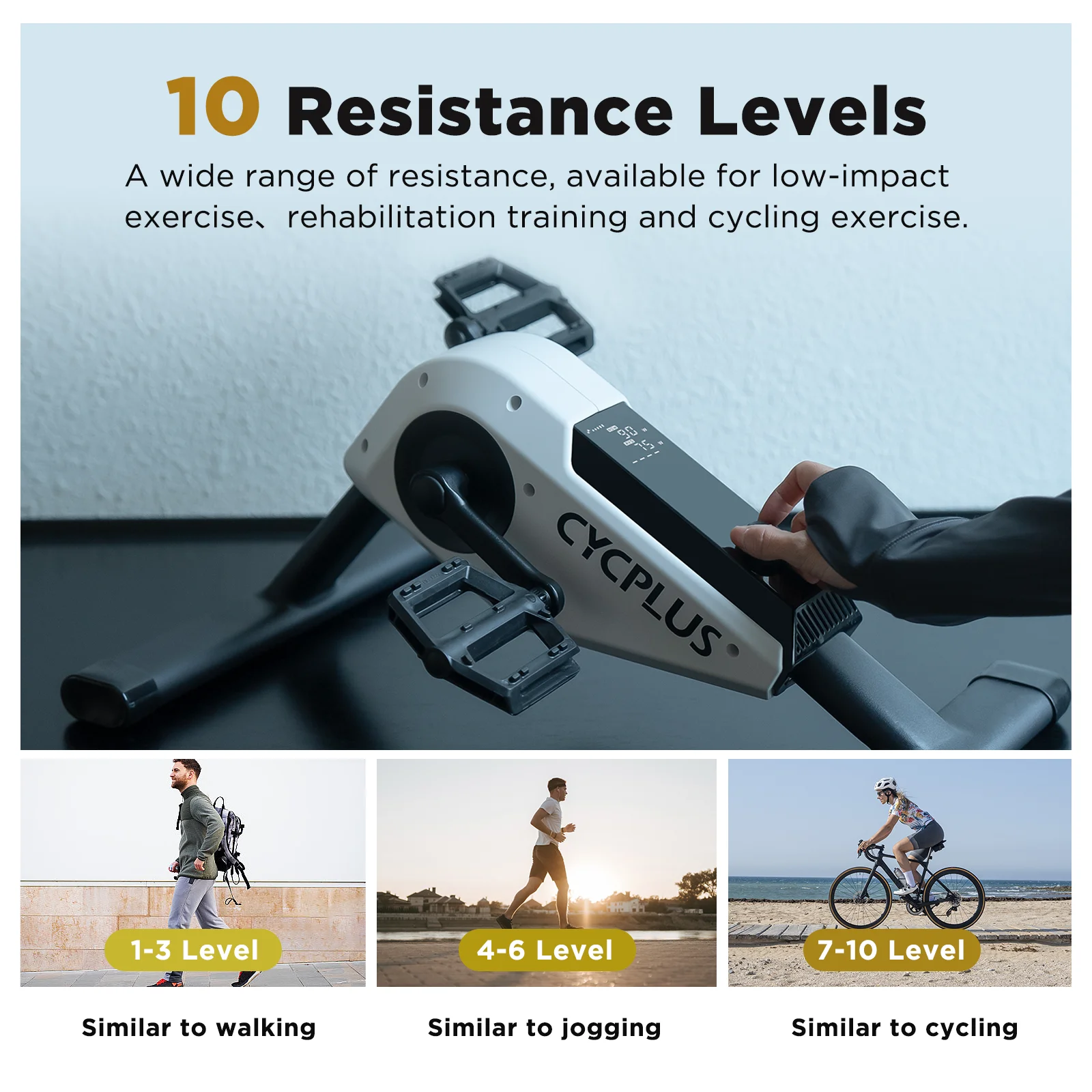 DC 1 Mini Pedal Exerciser Por Home Fitness Self-ed LED Display Foot Pedal Exercise Machine for Leg Training