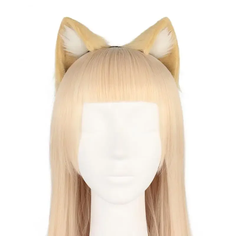 

Kawaii Pink White Cat Ear Headwear Fur Lolita JK Cosplay Costume Headdress Animal Party Prop Girl Pet Headband Cosplay Accessory