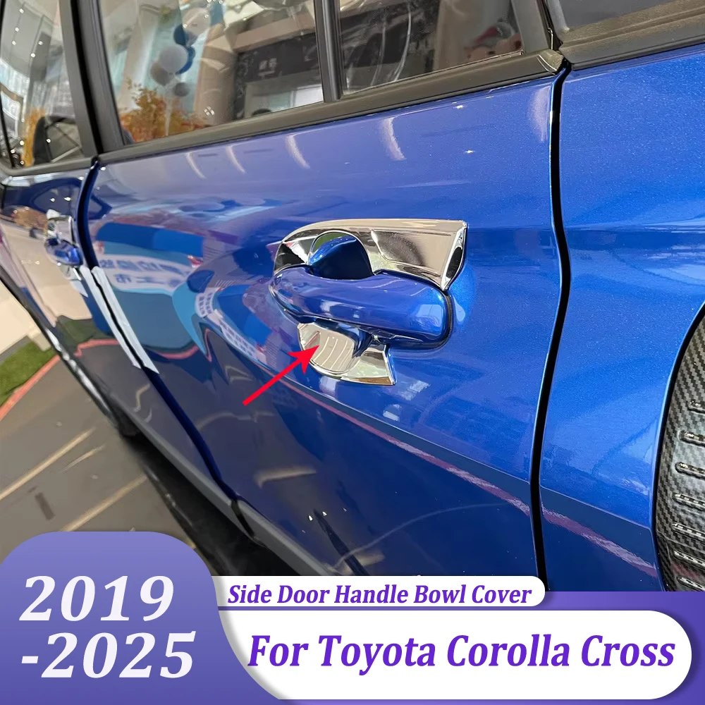 

Car Sticker Decoration Styling Accessories Chrome Side Door Handle Bowl Cover Trim For Toyota Corolla Cross 2019-2025