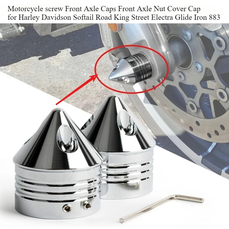 

Motorcycle screw Front Axle Caps Front Axle Nut Cover Cap for Harley Davidson Softail Road King Street Electra Glide Iron 883
