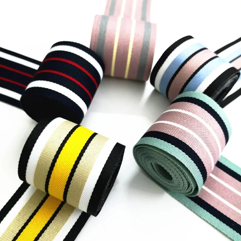 40mm Striped ribbons Rainbow Color Bands 40cm Nylon Colorful Elastic Band Webbing Waistband Stretchy Tape Clothing Accessories